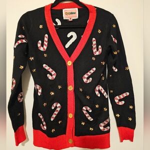 Tipsy elves sequin candy cane cardigan